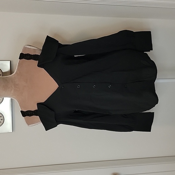 Shein Black Button Down Cold Shoulder, Long Sleeve, Size 2 / XS, New Condition - Picture 1 of 8